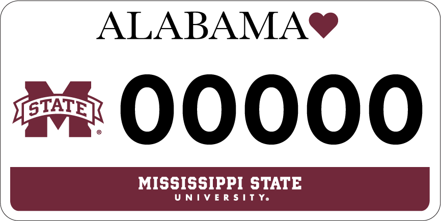 MSU Alabama Car Tag